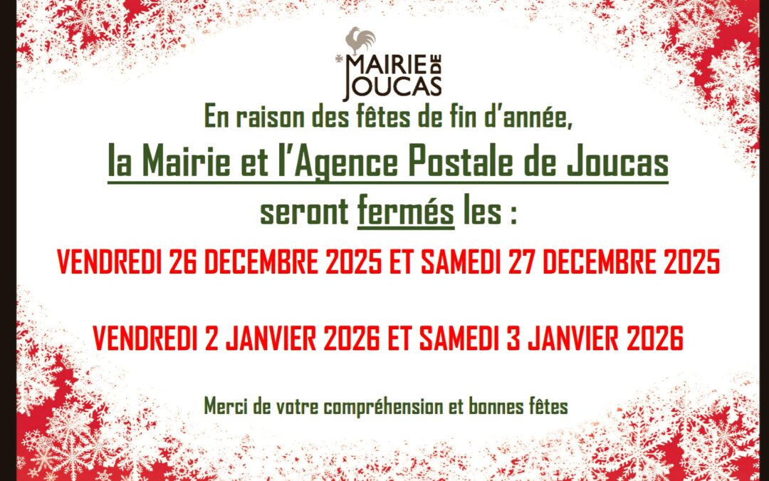 Fermeture des bureaux