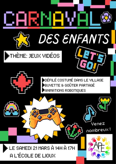 Carnaval des enfants à LIOUX samedi 21 mars