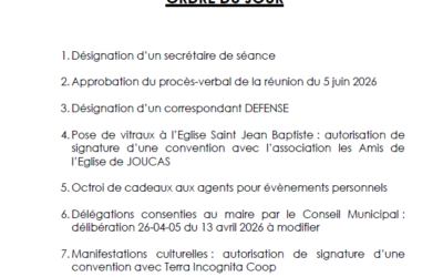 ORDRE DU JOUR : Lundi 6 juillet